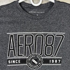 Aeropostale AERO87 Graphic T-Shirt Men's Medium Heather Gray Short Sleeve Casual